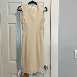 L’agence 100% wool cream sheath dress midi size 2. Like new.